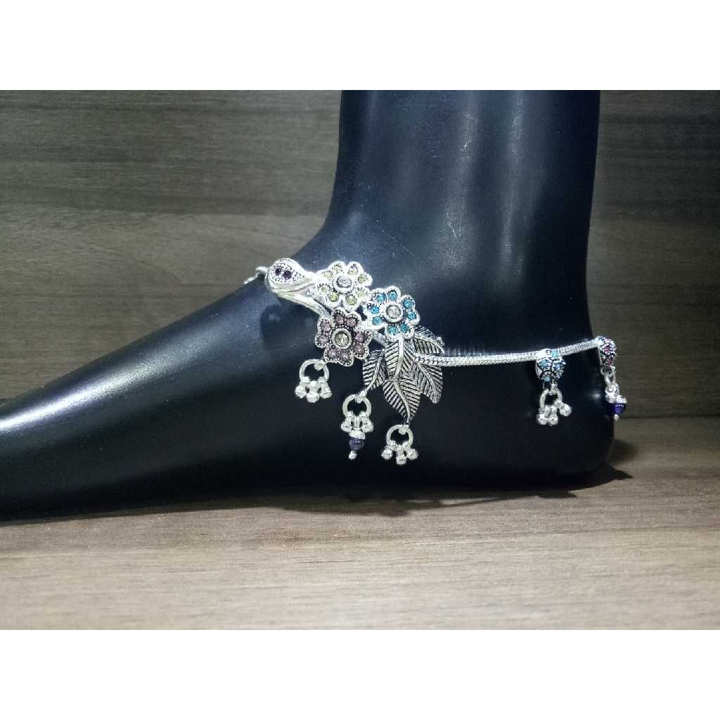 Silver Bombay Style Fancy Anklet