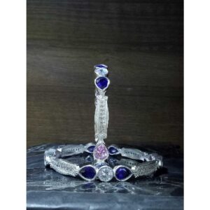 Silver 925 Studded Diamond Ladies Bangles
