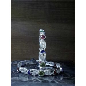 Silver 925 Studded Diamond Ladies Bangles
