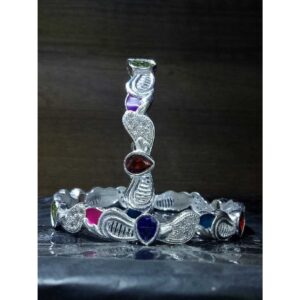 Silver 925 Studded Diamond Ladies Bangles