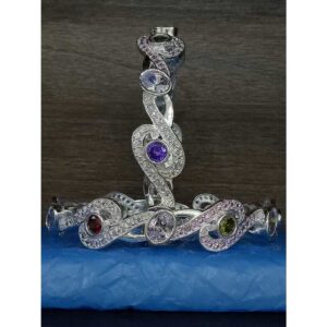 925 Silver Studded Diamond Ladies Bangles
