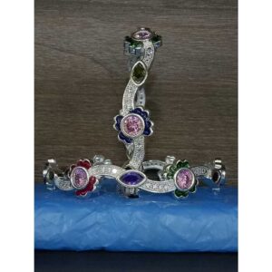 Modern Silver Meenakari Ladies Bangles