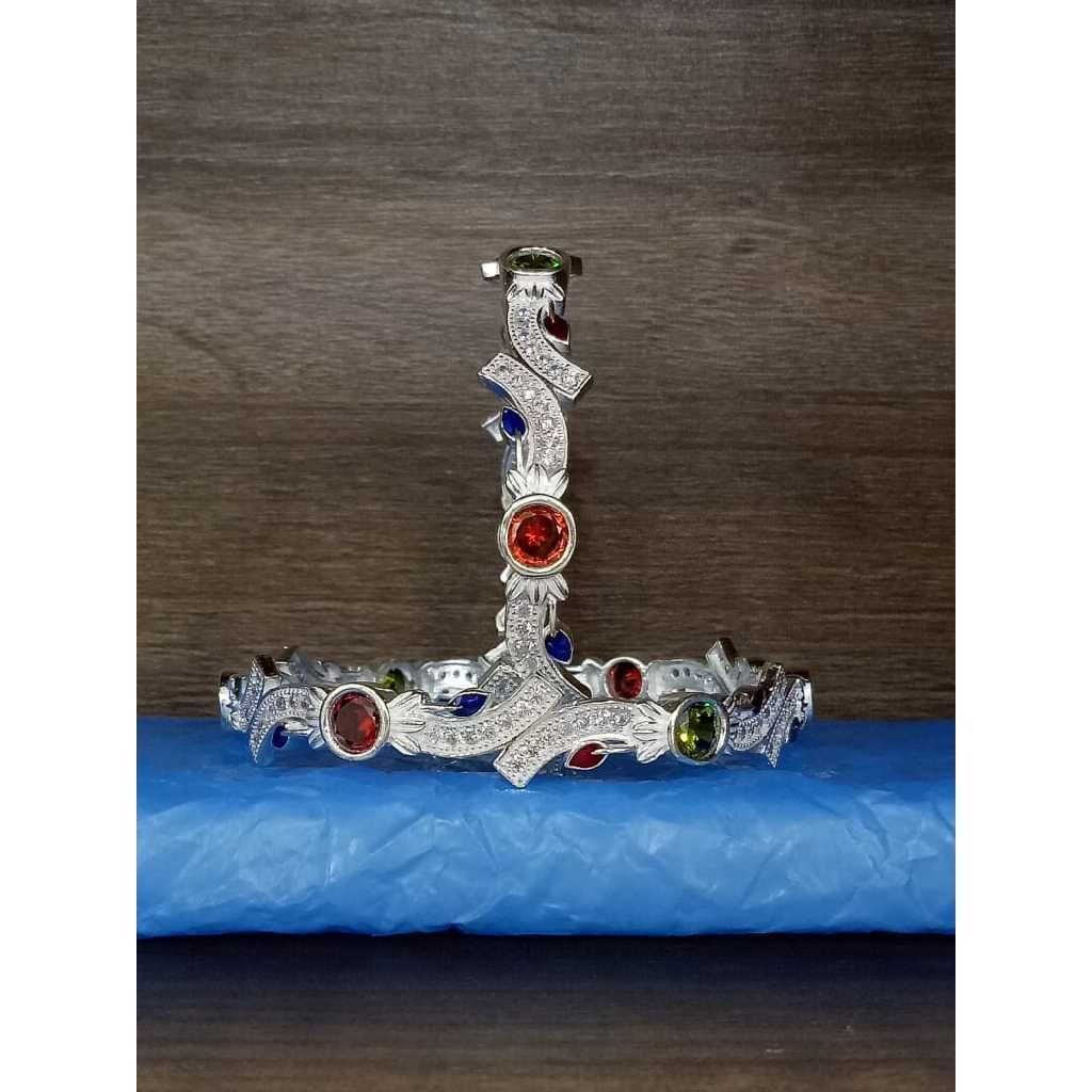 Silver Stylish Ladies Bangles - Image 3