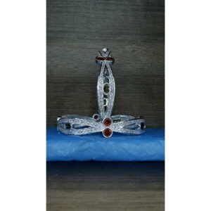 925 Silver Multicolor  Studded Diamond Bangles