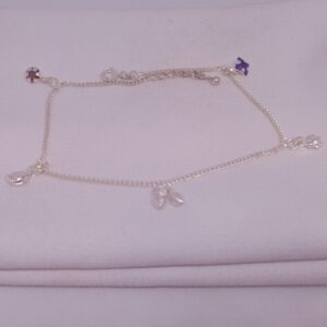 silver simple look ladies anklets