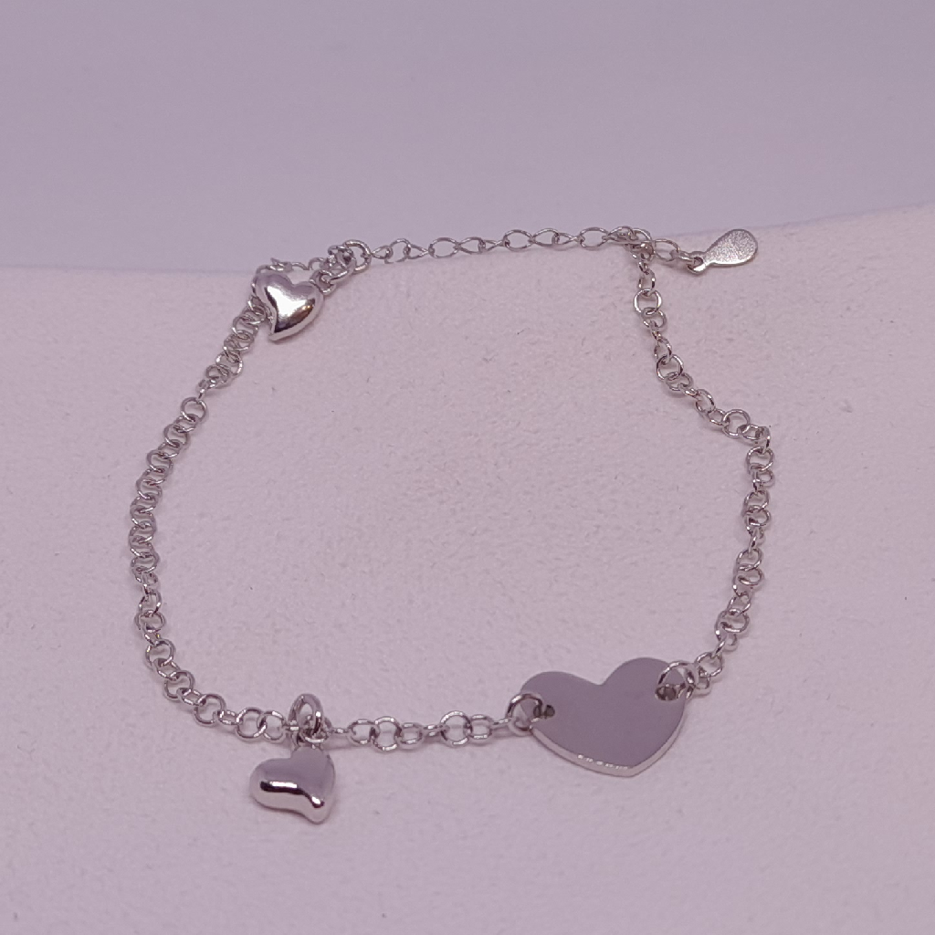 Heart concept silver fancy ladies anklets
