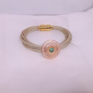 Rose gold and green stone bracelet