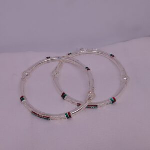 Silver With Mina Bangle For ladies