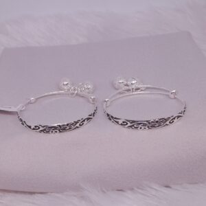 silver oxidised and bol baby kada
