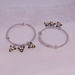cartoon and simple 925 silver baby kada