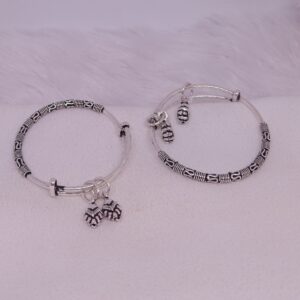 Silver Black Oxidized baby kada