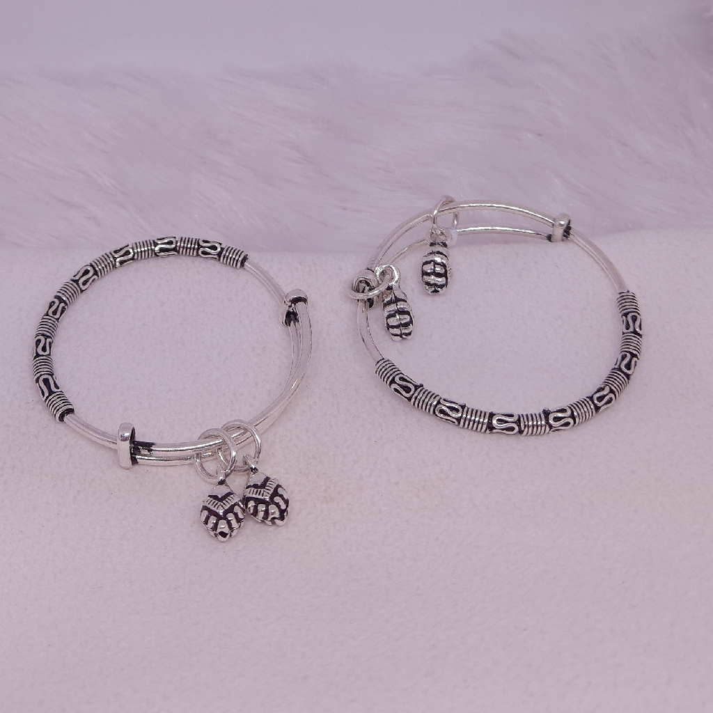 Silver Black Oxidized baby kada