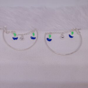 silver green and blue color baby kada