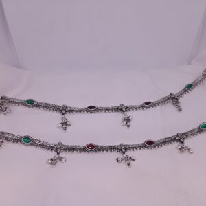 Red and green Stone oxidised Payal