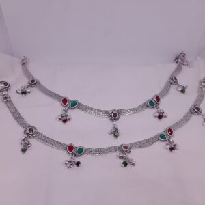 Colour Stone Oxidised Payal