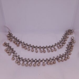 Silver oxidised payal For Girls