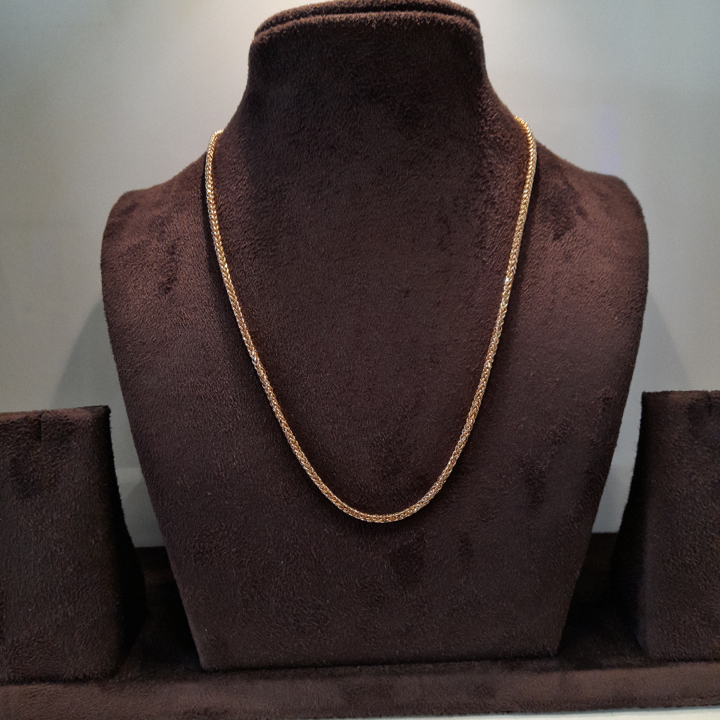 18k Plain rose gold chain