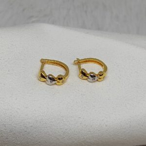 gold with three heart shape Bali earring