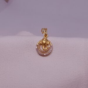 18k gold cz with ganpatiji pendant
