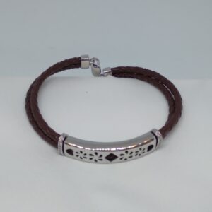 925 silver with leather bracelet