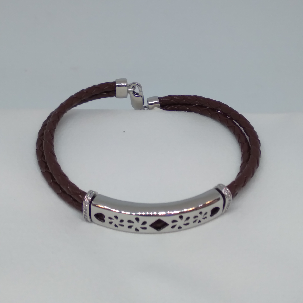 925 silver with leather bracelet