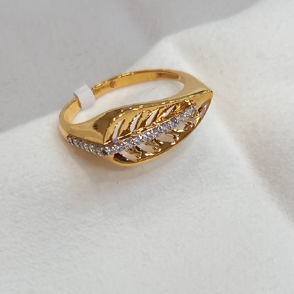 916 Gold Leaf Design Ladies Ring