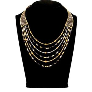 22KT Gold Modern Designer Vertical Mala