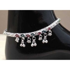Silver Indian Stone Charming Payal
