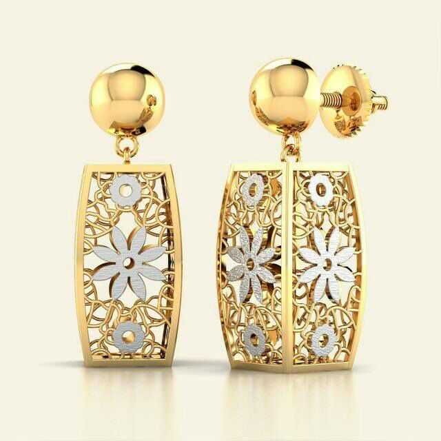 22K / 916 Gold Antique Indian Square Earrings