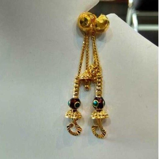 22K / 916 Gold Modern Indian Yellow Earrings