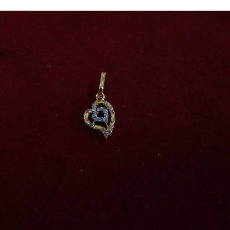916 Gold CZ Stone Heart Pendant