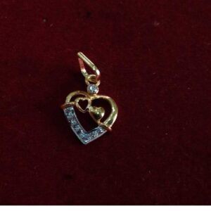 22KT Gold Fancy CZ Stone Heart Diamond Pendant