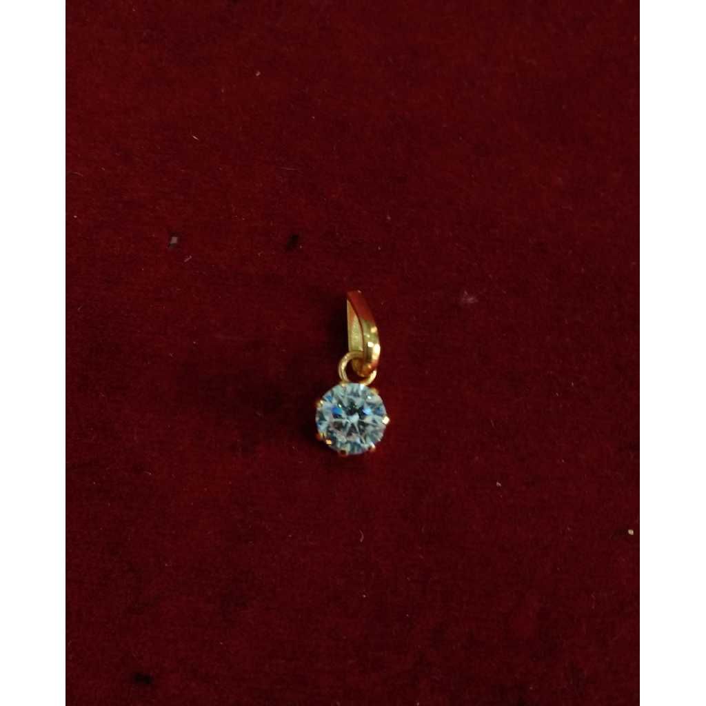22KT Gold CZ Studded Stone Pendant