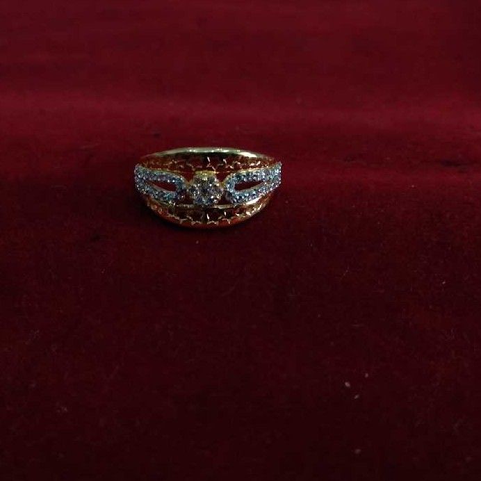 916 Gold Fancy CZ Stone Ladies Ring