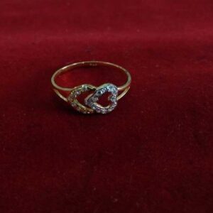 916 Gold Yellow CZ Stone Ladies Heart Ring