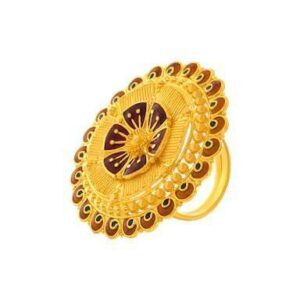Gold Floral Modern Round Rings