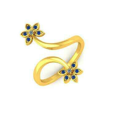 Gold Flower Stone Rings
