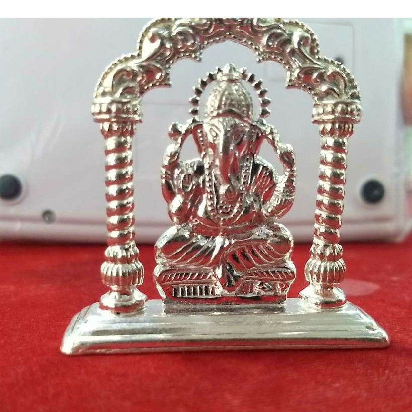 Ganesh Silver Indian White Murti