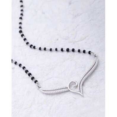 750 Silver Ladies Indian Ethical Cz Mangalsutra - Image 3