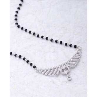 750 Silver Ladies Indian Ethical Cz Mangalsutra - Image 2