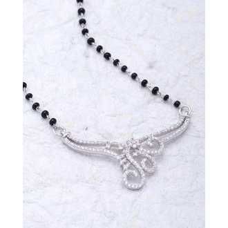 750 Silver Ladies Indian Ethical Cz Mangalsutra