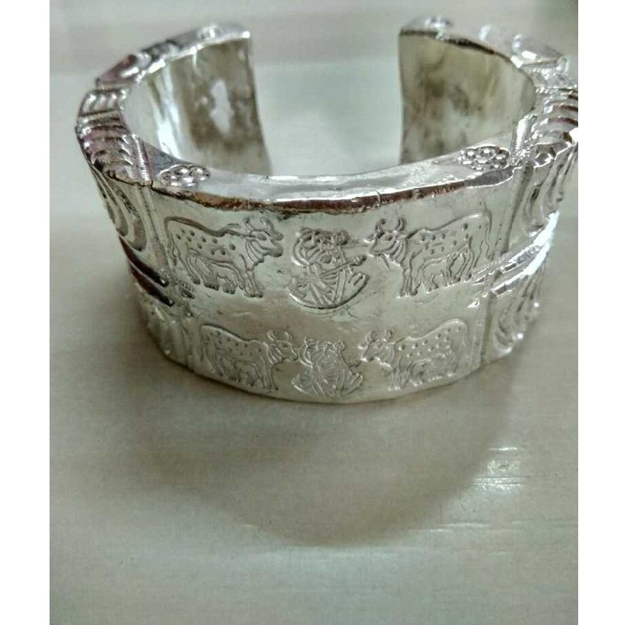 925 Traditional Indian  Silver Bharwadi Kadla