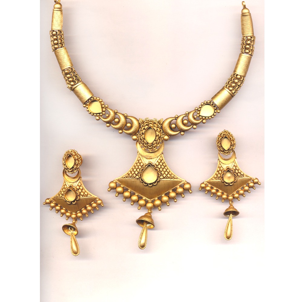 916 Gold Jadau Jewelry Khokha OM - N017