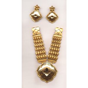 22KT Antique Gold Necklace Set Khokha OM - N016
