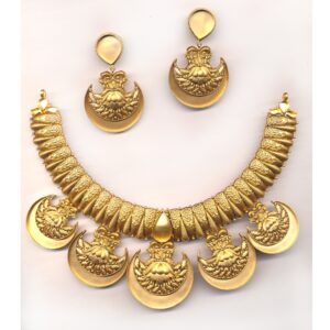 916 Gold Polki Necklace Khokha OM - N013