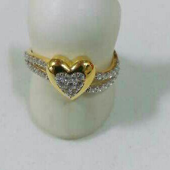 22K/916 Gold Heart Shape Ladies Ring