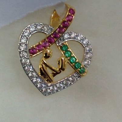 22K / 916 Gold Yellow Heart Shaped Stone Pendant