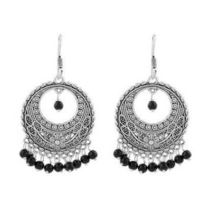 Silver Designer Round Earrings