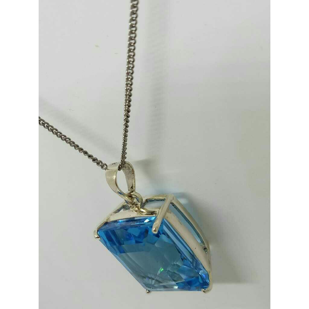 925  Sterling  silver  Natural  Swiss  Topaz Pendant