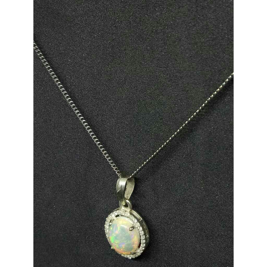 925 Sterling Silver Opal Pendant